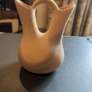 Indian Wedding Vase, Handmade in Ruidoso New Mexico by G. Trent, Sand Painting